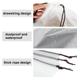 Shoe Bag, Kememo 20 PCS Travel Transparent Shoe Storage Bags Water Resistant Shoe Bags for Travelling, Suitcase Organizer Bags, Large Clear Shoes Pouch Organizer with Drawstring Rope