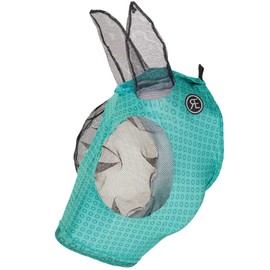Tack Shack of Ocala Circle Y Printed Reinsman Lycra Fly Mask with Ears, Fly Mask, Lycra Fly Mask, Fly Mask for Horses, Lycra Fly Mask for Horse (Emerald Star, Pony)
