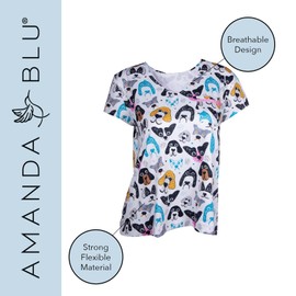 Amanda Blu Women’s 2-Piece Classic Pajama Set | Doodle Dogs Button-Down Top & Shorts Sleep & Loungewear | Gift for Women