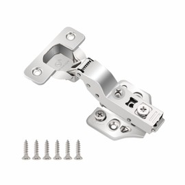 6 Pack Inset Overlay Soft Close Cabinet Hinges 105° Frameless 3 Way Adjustable Soft Close Hinges for Cabinet Doors Kitchen Cabinet Door Hinges with Screws