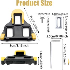 2 Pcs Spd Sl Cleats, Cycling Cleats, Cleats for Cycling Shoes, Shimano Spd Cleats, Shimano Cleats, Bike Replacement Cleats, Road Bike Pedal Cleat Set, for Indoor & Outdoor Cycling (Black+Yellow)