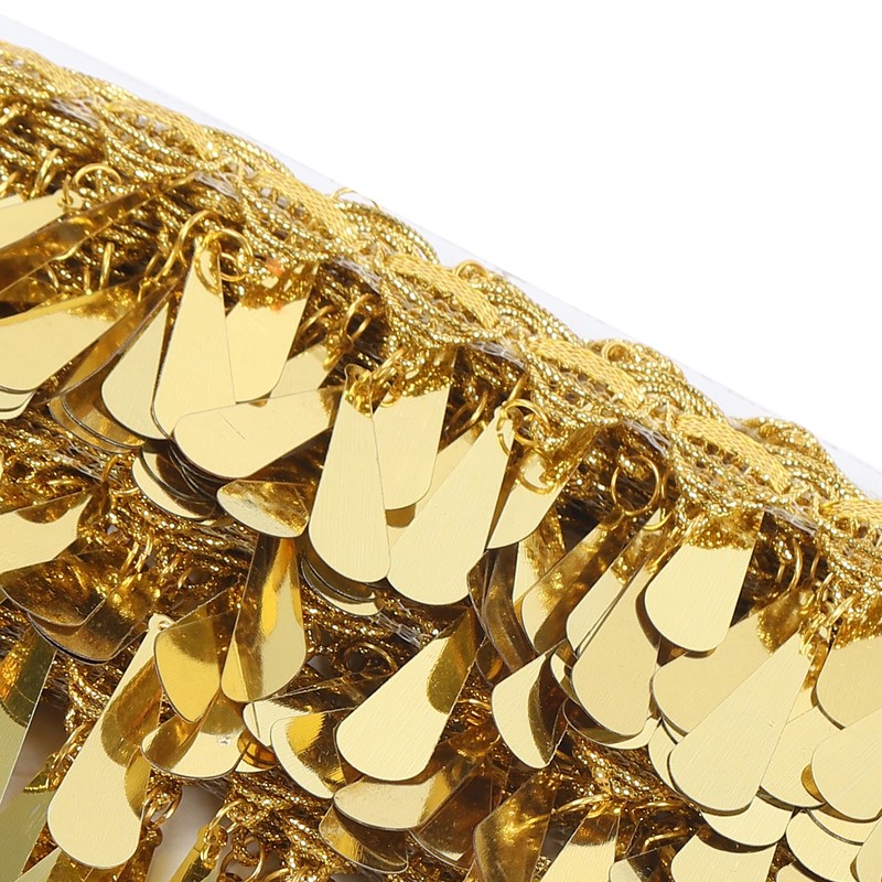 Waist Chain Gold Metal Applique Glitter Elastic Sequin Water Drop