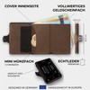 PURISTO KLIK Slim Wallet Add Ons Leather Cover, Brown vintage,