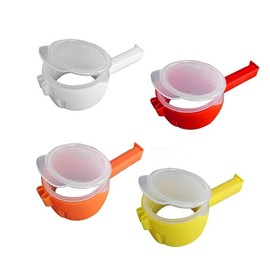 4Pcs Food Clip Set with Pour Spout,Bag Clips with Pour Spout,Sealing Clips with,Reusable Plastic Cap Sealer,Reusable Food Storage,Sealing Clip Set for Food Storage (B)