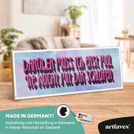ARTFAVES® Wall Picture Wooden Sign with Saying "Darüber muss ich erst mal ne Nacht mit dir schlafen - Türschild Retro Vintage Decorative Picture Gift - Funny Sayings