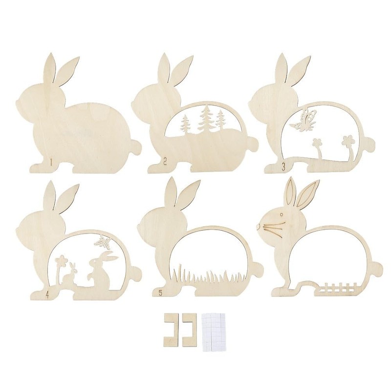 Ideen mit Herz 3D Construction Kit Rabbit Wooden Rabbit with