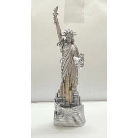6.75" Statue of Liberty With New York City Skyline Base Figurine, Souvenir Gift.