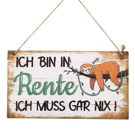 Retirement Gifts for Men Women, I Am in Pension, Wooden Sign Retirement Decoration for Wall, Door and Window, Grandpa Gifts for Pensioners, Grandma Pension Gift, Retirement Gift Woman Retirees