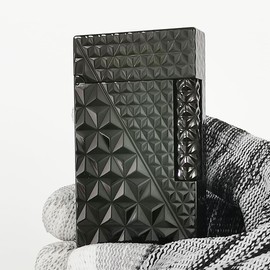 JTDunant Ligne 2 lighters, Crisp Sound, Fire Head 2 Gold Lighter, Adjustable Soft Flame, Gift for Men Dad Boyfriend, for Candles (Black)