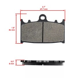Caltric Front Rear Brake Pads for Kawasaki ZX600 Ninja ZZR600 2003 2004 2005 Front Rear