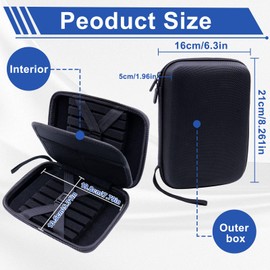 Rongrongago Dart case, dart case offers space for 12 darts and consists of hard EVA darts with zip and carry handle for storing darts and accessories