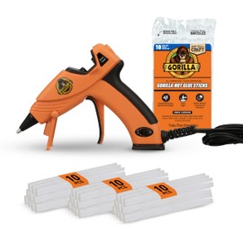 Gorilla Mini Hot Glue Gun Kit (Pack of 1 Mini Hot Glue Gun and 30 Sticks) - Dual Temp, Precision Nozzle, and Easy Squeeze Trigger | Gorilla