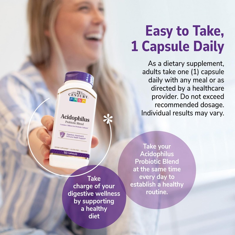 21st Century Acidophilus Probiotic Blend Capsules, 150 Count