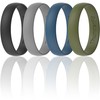 ThunderFit Unisex Silicone Wedding Rings, Rubber Engagement Bands, Variety Multipack