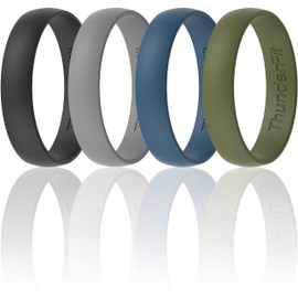 ThunderFit Unisex Silicone Wedding Rings, Rubber Engagement Bands, Variety Multipack 1,4,7