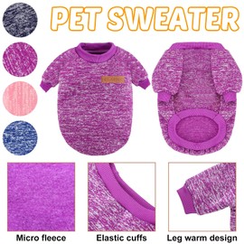 Weewooday 4 Pcs Dog Sweaters Winter Pet Cat Clothes Puppy Sweater for Dogs(Classic Color,S（Chest:13" Back :9")