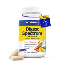 Enzymedica Digest Spectrum, Advanced Digestive Enzymes for Women and Men, Supports Digestion and Multiple Food Intolerances, Fast-Acting Formula for Gas and Bloating Relief, 120 Capsules FFP
