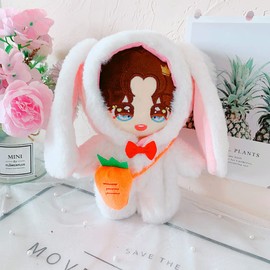 niannyyhouse Doll Clothes, 7.9 inches (20 cm), Cotton Doll Clothes, Bodysuit + Packet, Set of 2, White Rabbit Clothes, Dress-Up Change, Plush Toy, Doll Baby Clothes, (a)