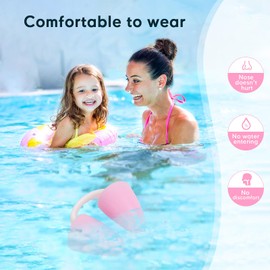 Baypify Painless Nose Plugs for Swimming,Nose Plugs for Swimming for Kids (Age 6+) and Adults, Ensure Comfort and Safety in The Water (Red, S)