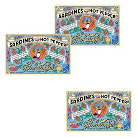 Fishwife Tinned Seafood Co Sardines With Hot Pepper, 4.2 oz, 3 Pack
