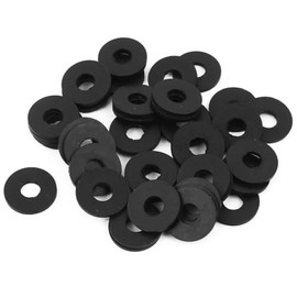 TA-VIGOR 50Pcs Rubber Flat Washers, 16mm OD, 6mm ID, 1.5mm Thickness, Heavy Duty Black Rubber Grommet Vibration Dampening Sealing Pads for Faucet, Pipe, Water Hose, Bolt Fasteners
