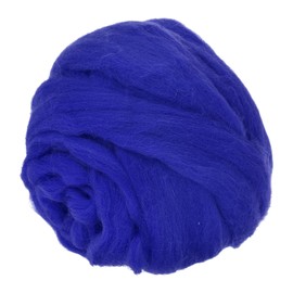 METALLIXITY Felting Wool Bulk (100g/3.5oz), Natural Wool Needle Felting Wool - for Weaving, Handcrafts, and DIY Creations, Sapphire Blue