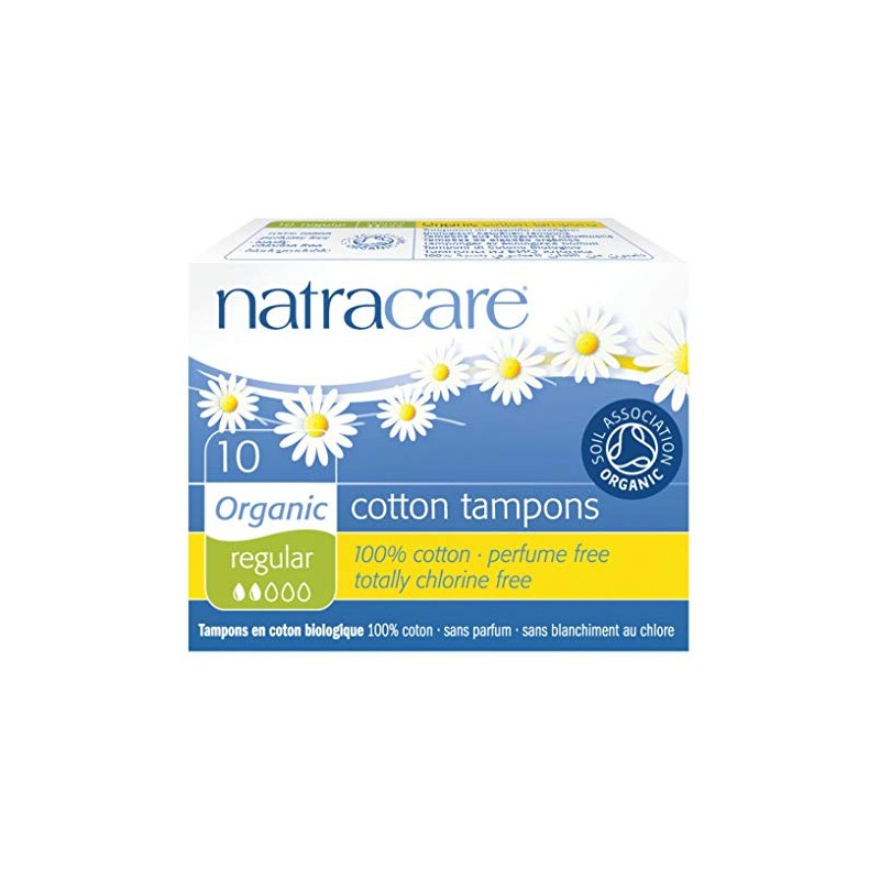 Natracare Organic Cotton Tampon Regular 10 Count (6 Pack)