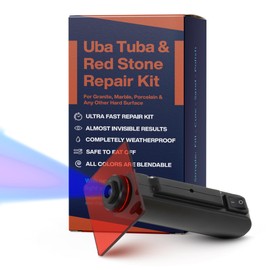 UBA Tuba & Black Stone Repair Kit - Red, Black & Clear Color - Ideal for Granite, Quartz, Ceramic, Tile & Porcelain Repair