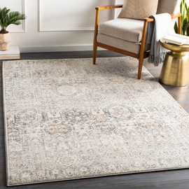Mark&Day Area Rugs, 4x6 Geelbroek Traditional Tan/Ivory Area Rug, Beige Grey Black Carpet for Living Room, Bedroom or Kitchen (4'3" x 5'7")
