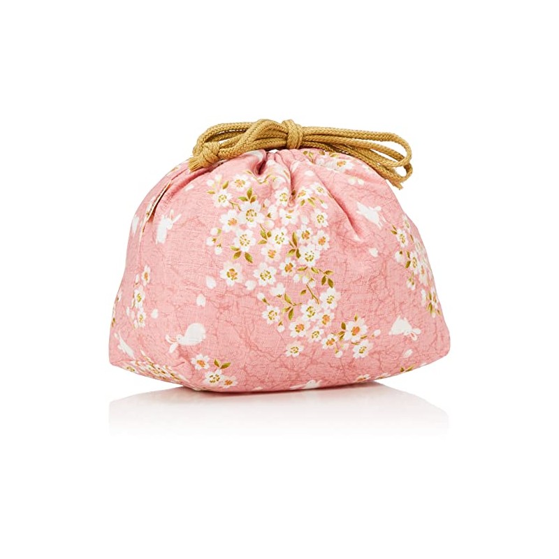 Hakoya 33616 Sakura Rabbit Drawstring Bag, Pink, Size (W x