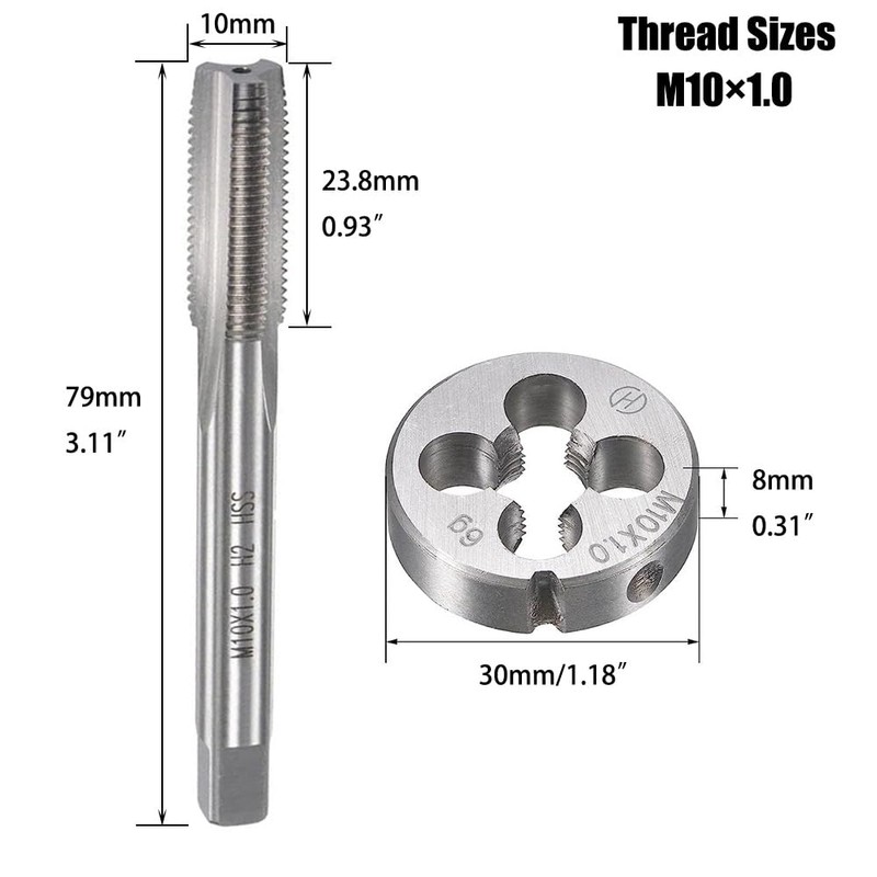 Saipor M14 X 1.5 Metric Tap and Die Set M14