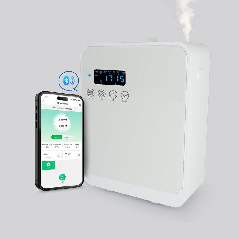 Smart Aroma Diffuser for Home & Business, 240ml Waterless Essential