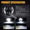 JESUO 4PCS DOT 5 3/4" 5.75 LED Headlights HI/LO DRL
