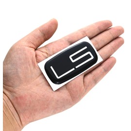 2PCS Epoxy resin LS EMBLEM Badge sticker decal Compatible For 99-07 Silverado Suburban (Chrome/Black)