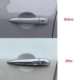 Hyorabyn Side Door Handle Cover Trim Fit for Nissan Rogue 2021 2022 2023 2024 Exterior Decoration Car Accessories 8PCS with Smart Entry Lock Chrome