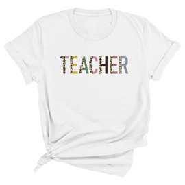 Spunky Pineapple Leopard Teacher Women Back to School Premium Unisex T-Shirt (White, Small)