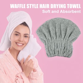 VOCOSTE Towel Cap, Hair Dry Towel, Super Absorbent, Quick Drying, Hair Towel, For Washing Face, Pool, Bath, Dry Hair After Bathing, Fluffy, Charcoal Fiber, 1 Piece Gray