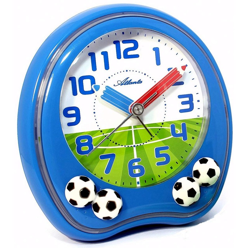 Atlanta 1719/5 EM Football Alarm Clock + Whistle for Children