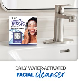 Olay Cleansing Melts + Retinol Face Cleanser, 12ct, Water-Activated Face Wash Cleans, Tones, and Refreshes Skin