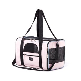Peixty Pet Carrier for Cats,Small Dogs Under 15 Lbs(17x11x11 Inches),Delta/American/United Airline Approved Carriers, Cats Soft-Sided Carriers,Pet Travel Carrier Bag with Two Storage Pockets-Pink