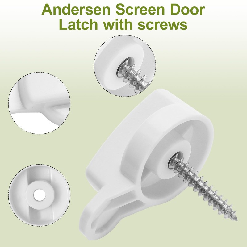 Andersen Screen Door Latch Replacement (6-Pack, White) – Compatible with