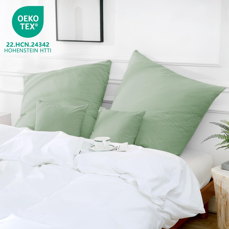 ATsense Federe Cuscino Letto 40x40 cm, Set di 2, 100%