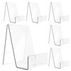6 Pack Acrylic Book Stand, Clear Easel Stand for Display, Book Display Holder, Display Stand for Album, CD, Magazine, Postcard, Picture, Plate, Artworks, Phone, Tablet | Aredpoook