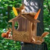 Squirrel Feeder House, Wooden Squirrel Feeder Box Garden Ornaments Squirrel
