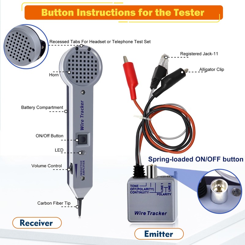 Lunarlipes Tone Generator Kit, Wire Tracer Circuit Tester, Tone Tracing