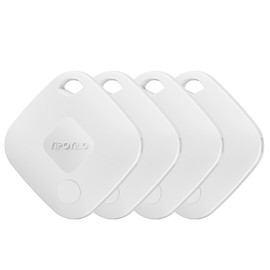 Yipoyilo Smart Air Tracker Tag, Luggage Tracker Key Finder Compatible with Apple Find My (iOS Only), Left Behind Remind, 4 Lanyards, Tracker Tag for Key Luggage Bag 4 Pack White