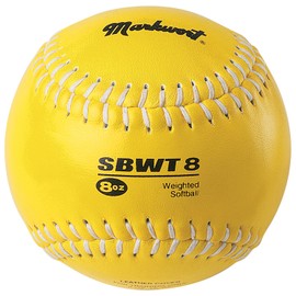 Markwort Weighted 12-Inch Softball-Leather Cover, Yellow