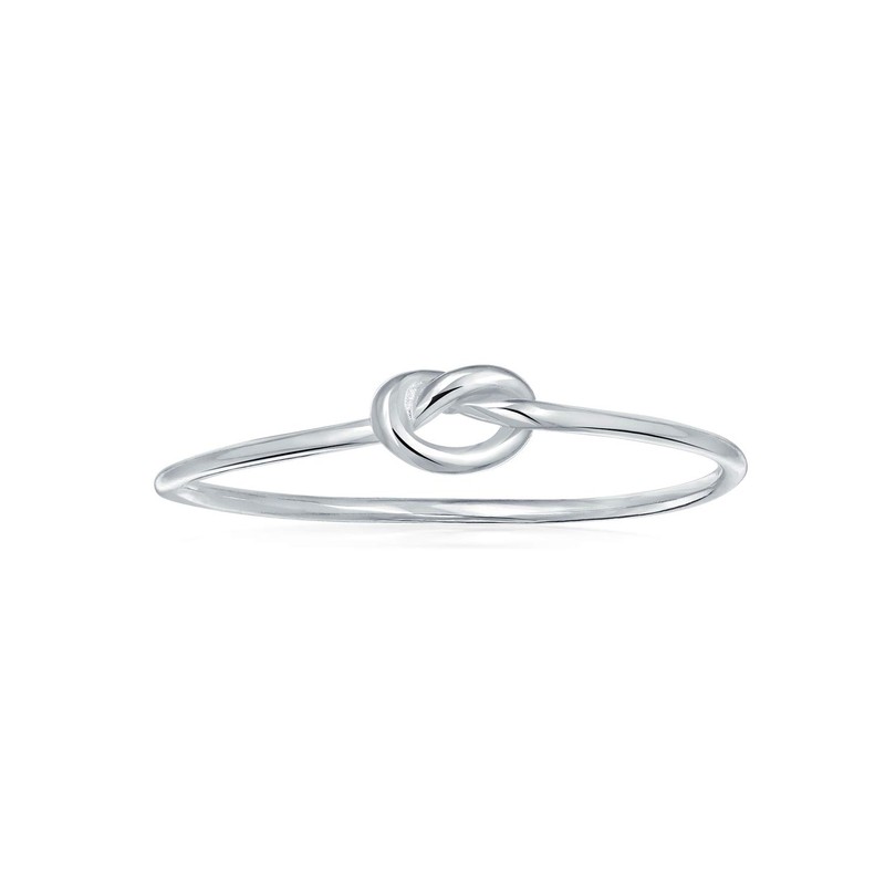 Modern Dainty Delicate Stackable Thin Band Love Knot 925 Sterling