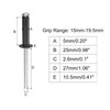 sourcing map Blind Rivets 5 mm x 25 mm Flat