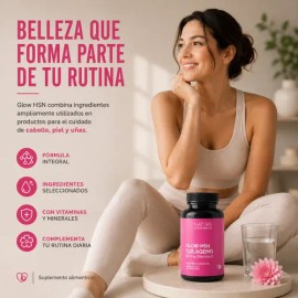 Glow Hsn Colágeno Marino  Ácido Hialurónico  Biotina 120                                                                                              